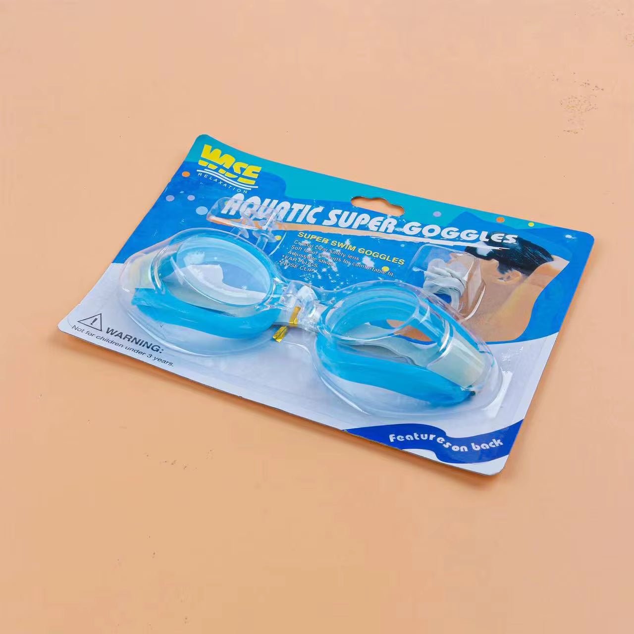 Anti - Fog Transparent Swimming Goggles Diving Adult and Children'S Goggles Free Nose Clip Earplugs Adjustable Elasticity - FLUFFI