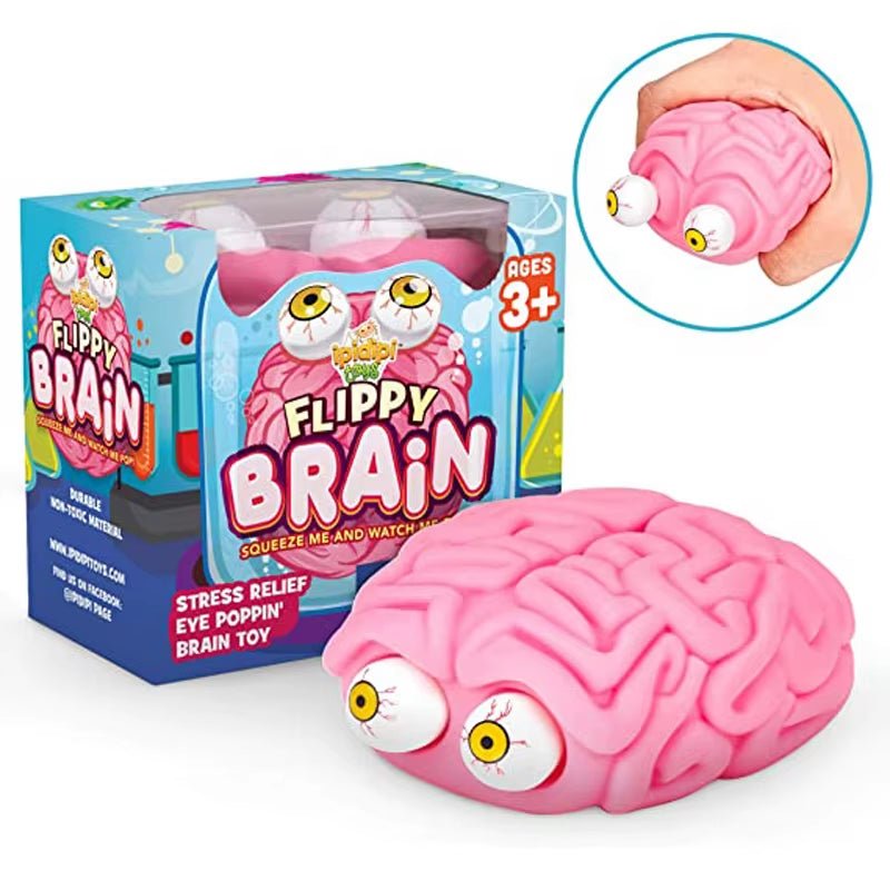Anti Stress Flippy Brain Squishy Eye Popping Squeeze Fidget Toy Cool Stuff Kids ADHD Autism Anxiety Relief Toy - FLUFFI