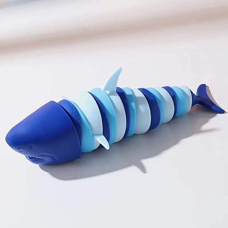 Articulated Shark Stress Reliever Hand Toy,Sensory Fidget Toy for Adults and Kids,Pressure Relief and Anti - Anxiety - FLUFFI