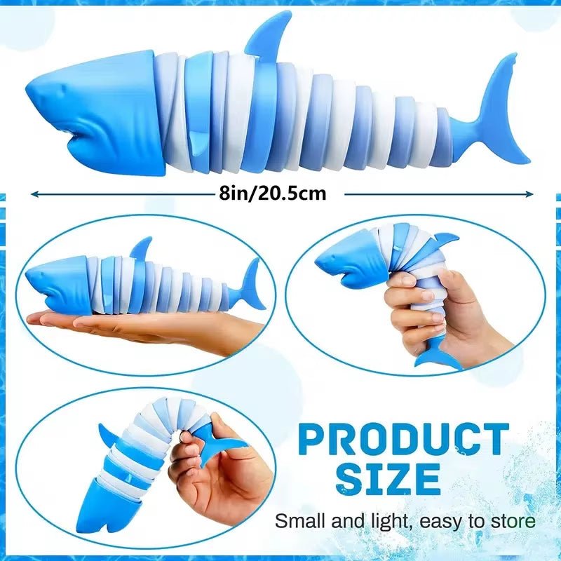 Articulated Shark Stress Reliever Hand Toy,Sensory Fidget Toy for Adults and Kids,Pressure Relief and Anti - Anxiety - FLUFFI