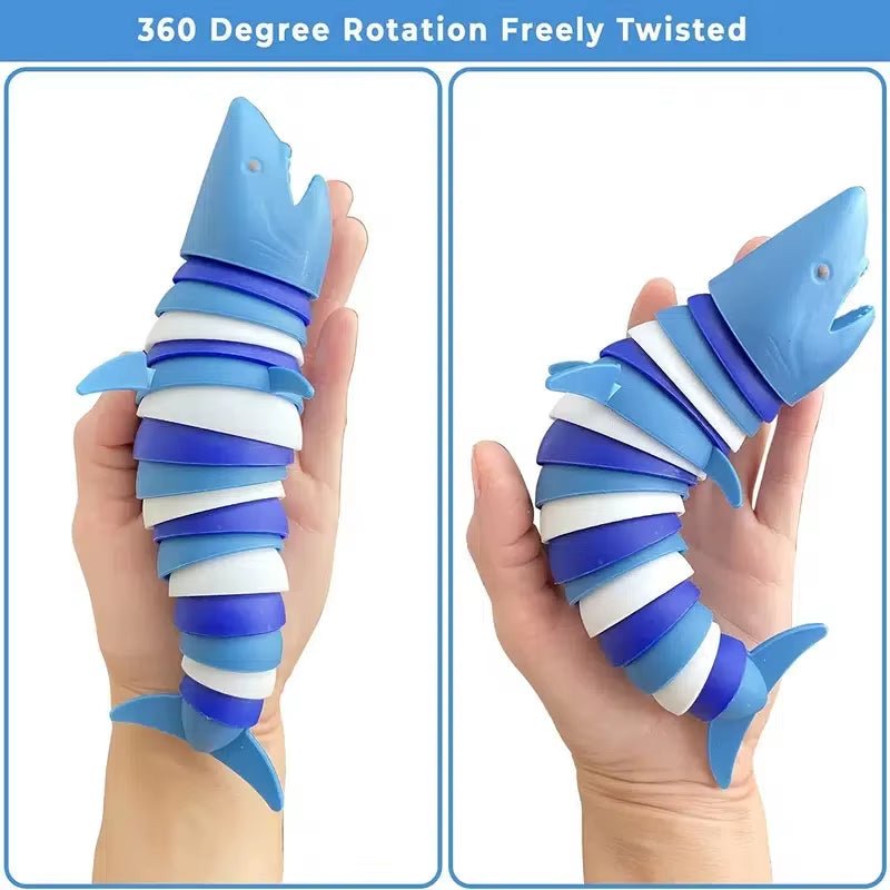 Articulated Shark Stress Reliever Hand Toy,Sensory Fidget Toy for Adults and Kids,Pressure Relief and Anti - Anxiety - FLUFFI