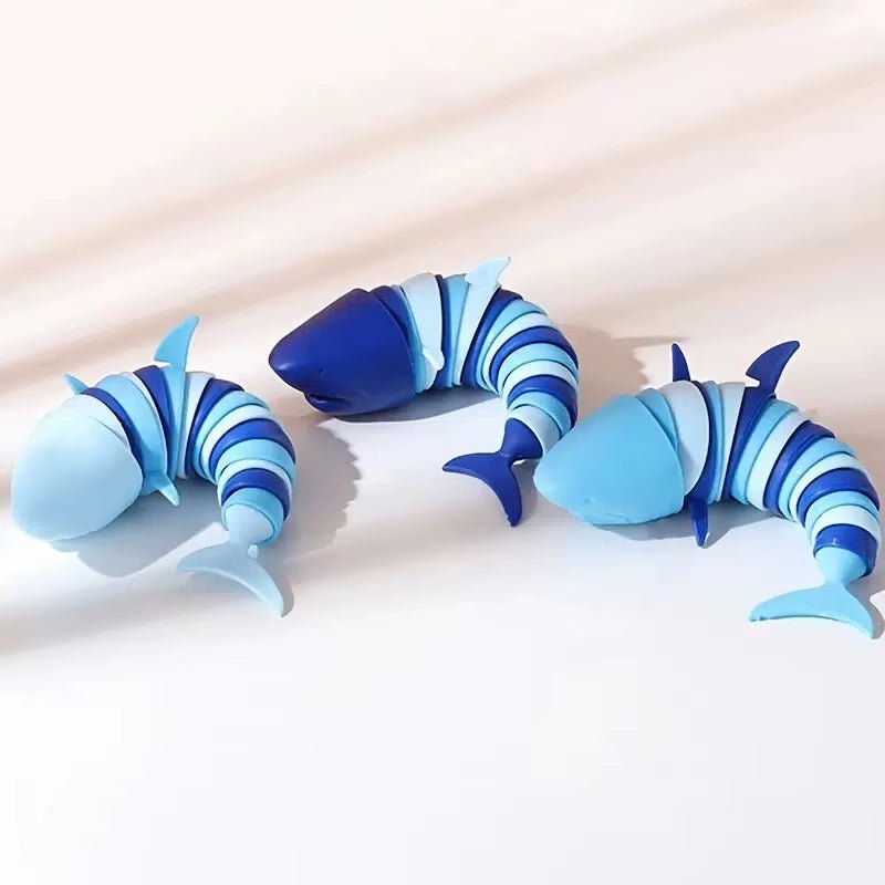 Articulated Shark Stress Reliever Hand Toy,Sensory Fidget Toy for Adults and Kids,Pressure Relief and Anti - Anxiety - FLUFFI