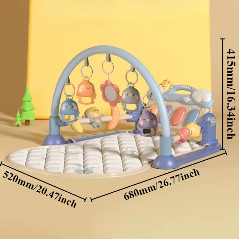 Baby Activity Gym Toy with Music Early Education Newborn Foot Toy Bluetooth Baby Play Mat Baby Kicking Toy Play Piano for Infant - FLUFFI