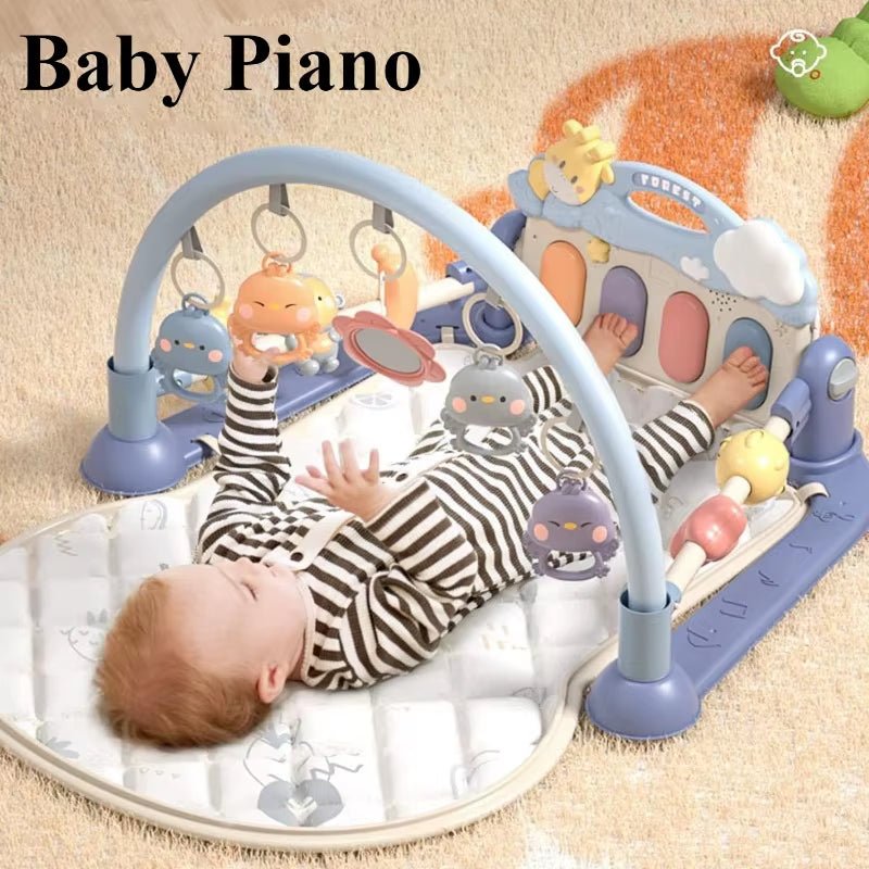 Baby Activity Gym Toy with Music Early Education Newborn Foot Toy Bluetooth Baby Play Mat Baby Kicking Toy Play Piano for Infant - FLUFFI