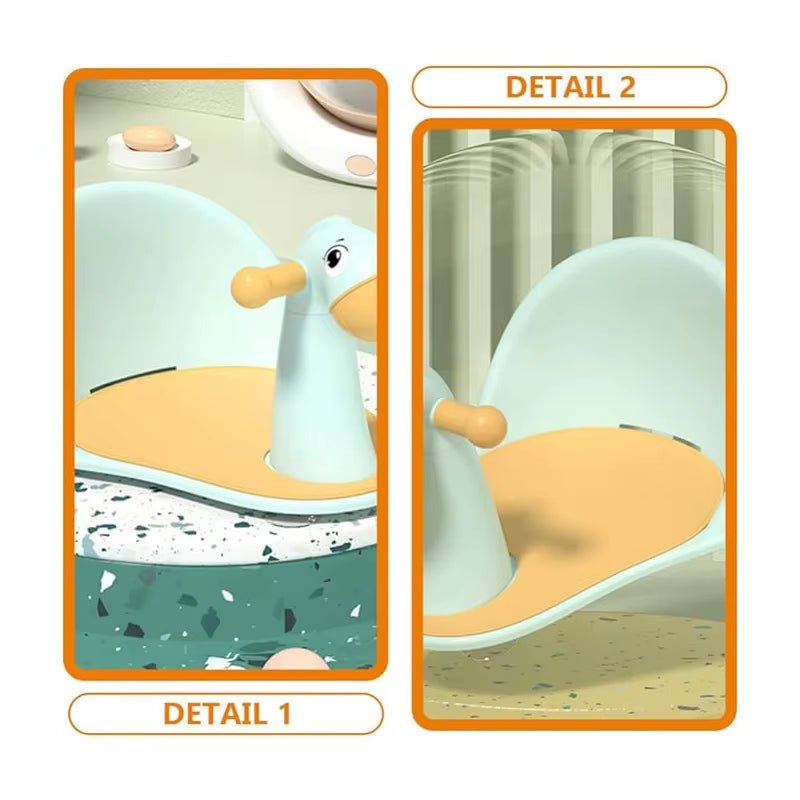 Baby Bath Seat Infant Bathtub Seat Chair for Toddler Shower Newborn Cute Bathing Seat Non - Slip Soft Mat for Babies 6 Months & Up - FLUFFI