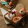 Baby Bath Set Kid Monthly Milestones Card Baby Bath Towel Cotton Blanket Brush Crochet Animal Doll Rattle Christmas Present Gift - FLUFFI