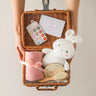 Baby Bath Set Kid Monthly Milestones Card Baby Bath Towel Cotton Blanket Brush Crochet Animal Doll Rattle Christmas Present Gift - FLUFFI