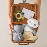 Baby Bath Set Kid Monthly Milestones Card Baby Bath Towel Cotton Blanket Brush Crochet Animal Doll Rattle Christmas Present Gift - FLUFFI