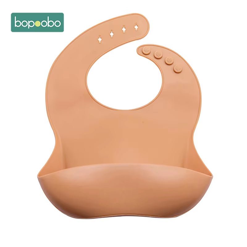 Baby Bib Adjustable Animal Picture Waterproof Saliva Dripping Bibs Soft Edible BPA Free Silicone Saliva Towel Drooling Baby Scar - FLUFFI