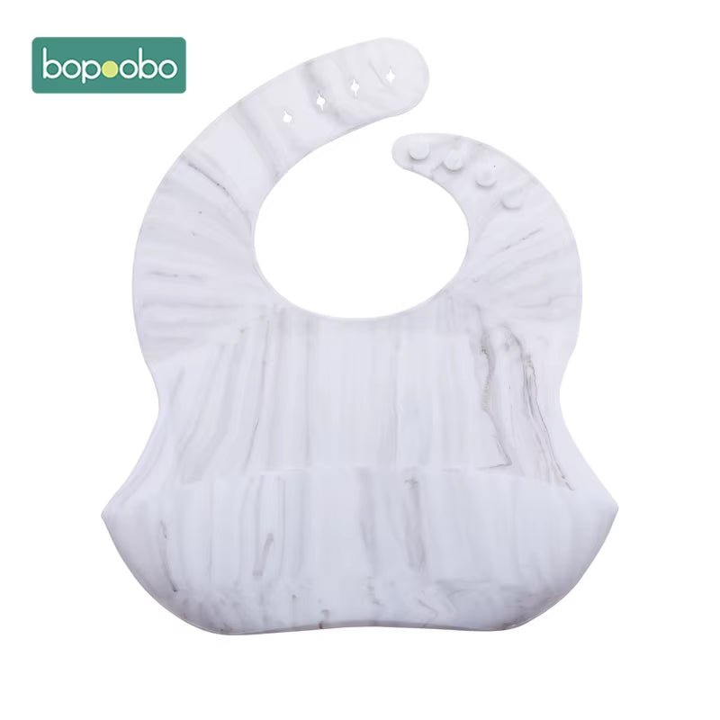 Baby Bib Adjustable Animal Picture Waterproof Saliva Dripping Bibs Soft Edible BPA Free Silicone Saliva Towel Drooling Baby Scar - FLUFFI