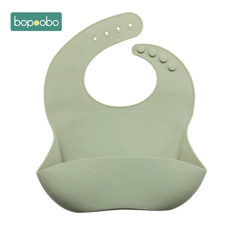Baby Bib Adjustable Animal Picture Waterproof Saliva Dripping Bibs Soft Edible BPA Free Silicone Saliva Towel Drooling Baby Scar - FLUFFI