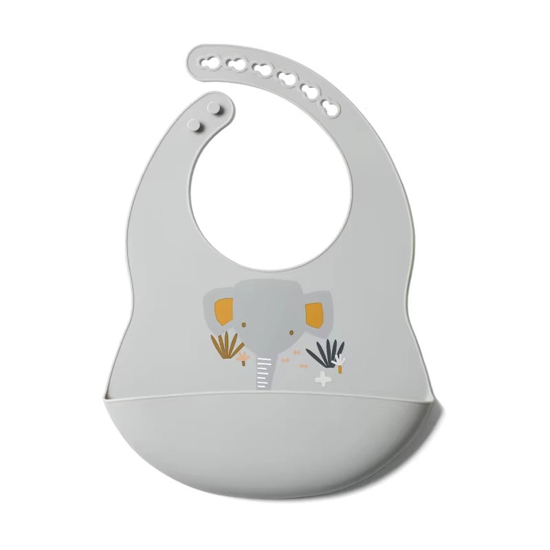 Baby Bib Adjustable Animal Picture Waterproof Saliva Dripping Bibs Soft Edible BPA Free Silicone Saliva Towel Drooling Baby Scar - FLUFFI
