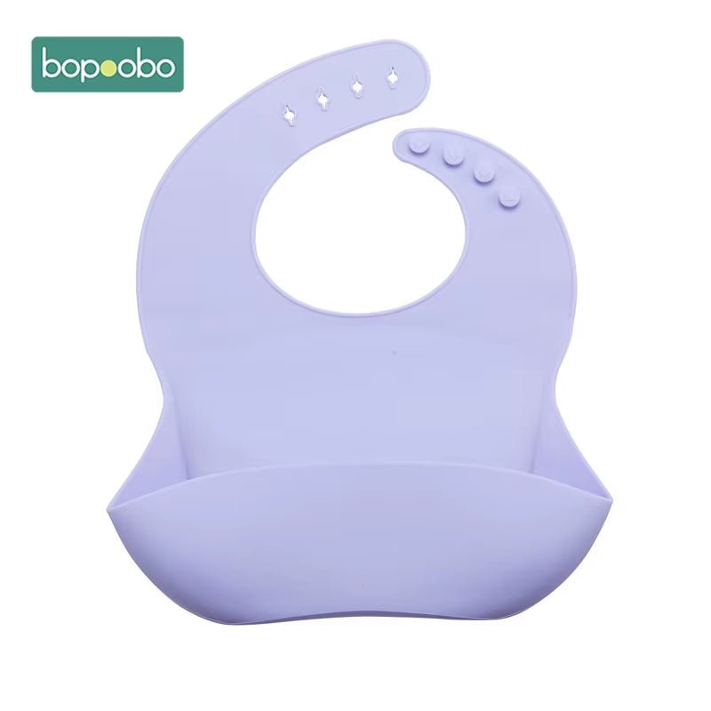 Baby Bib Adjustable Animal Picture Waterproof Saliva Dripping Bibs Soft Edible BPA Free Silicone Saliva Towel Drooling Baby Scar - FLUFFI