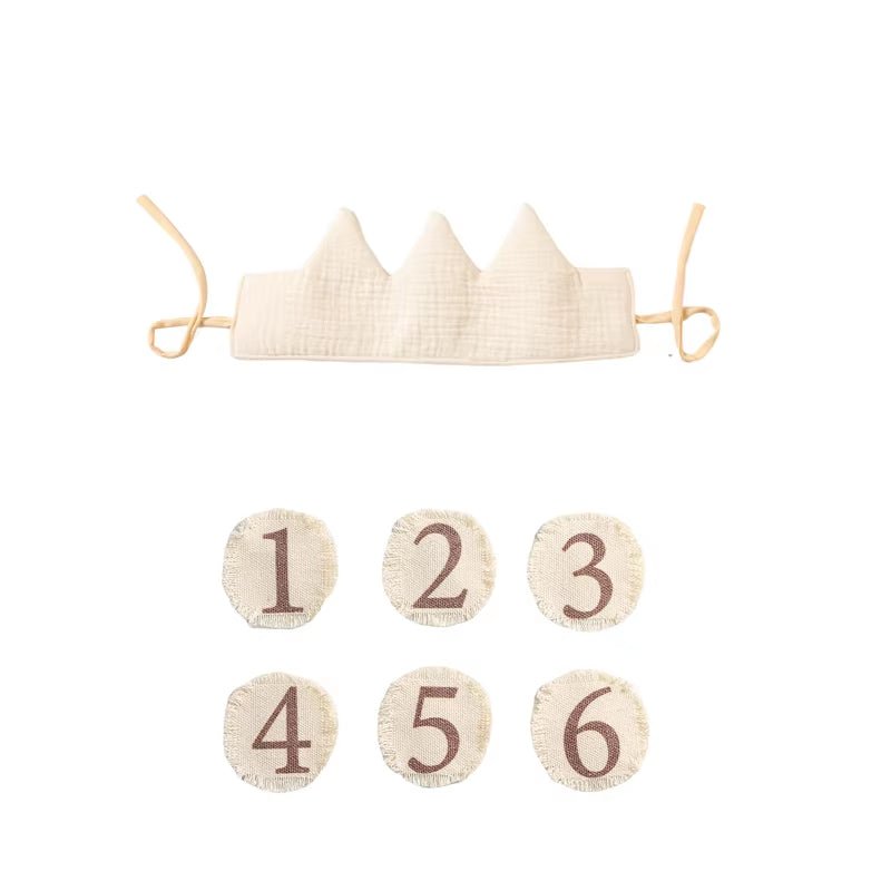 Baby Birthday Party Hat Set Crown Headband Magic Wand Toy Banner Cake Birthday for Kids Party Photography Props 1 - 6 Years Gifts - FLUFFI
