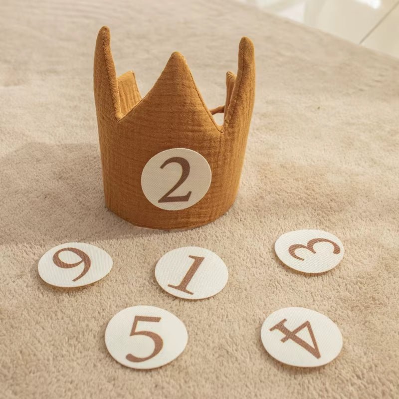 Baby Birthday Party Hat Set Crown Headband Magic Wand Toy Banner Cake Birthday for Kids Party Photography Props 1 - 6 Years Gifts - FLUFFI