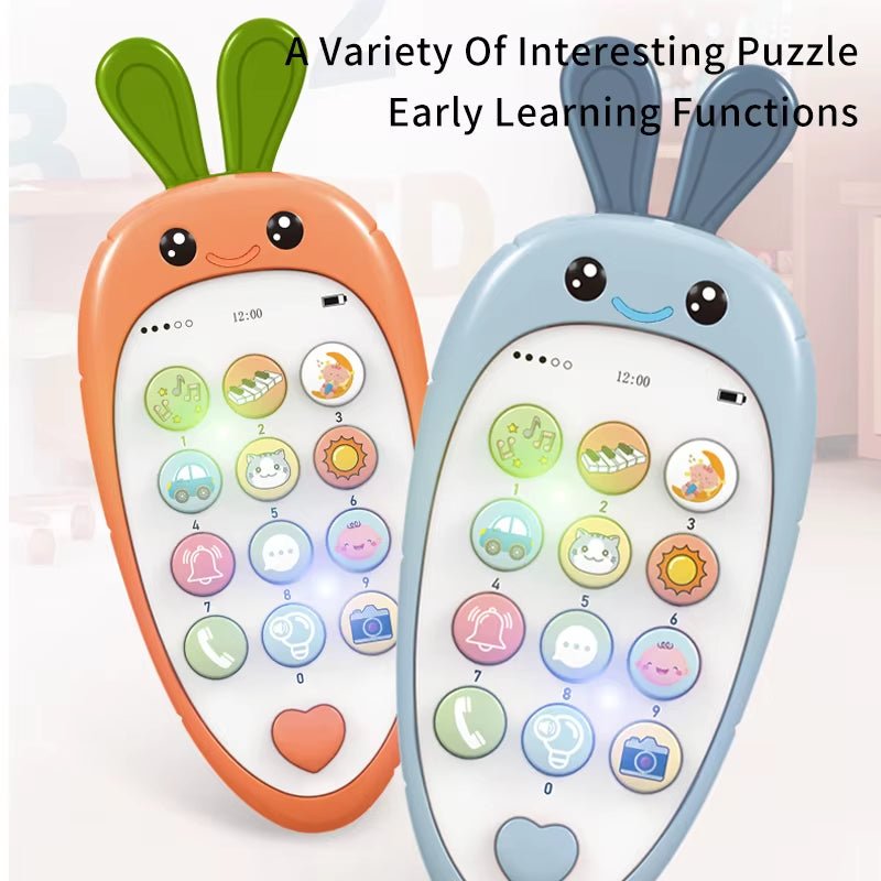 Baby Cell Phone Toy with Early Education & Music, Learning Educational Fake Phone for Kids, Sensory Toys for Toddlers Kids - FLUFFI