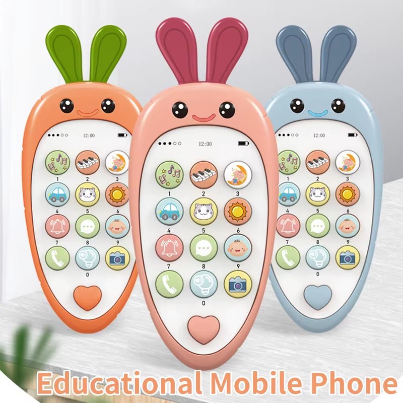 Baby Cell Phone Toy with Early Education & Music, Learning Educational Fake Phone for Kids, Sensory Toys for Toddlers Kids - FLUFFI