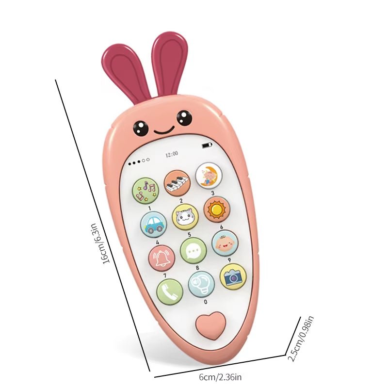 Baby Cell Phone Toy with Early Education & Music, Learning Educational Fake Phone for Kids, Sensory Toys for Toddlers Kids - FLUFFI