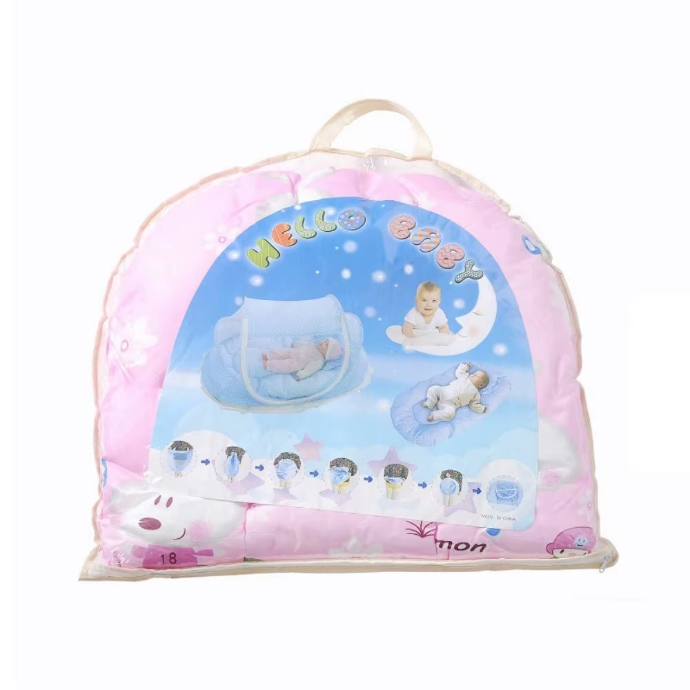Baby Crib Mosquitoes Net Portable Foldable Infant Bed Household Anti - Mosquito Mesh Cover with Cushions Small Pillows - FLUFFI
