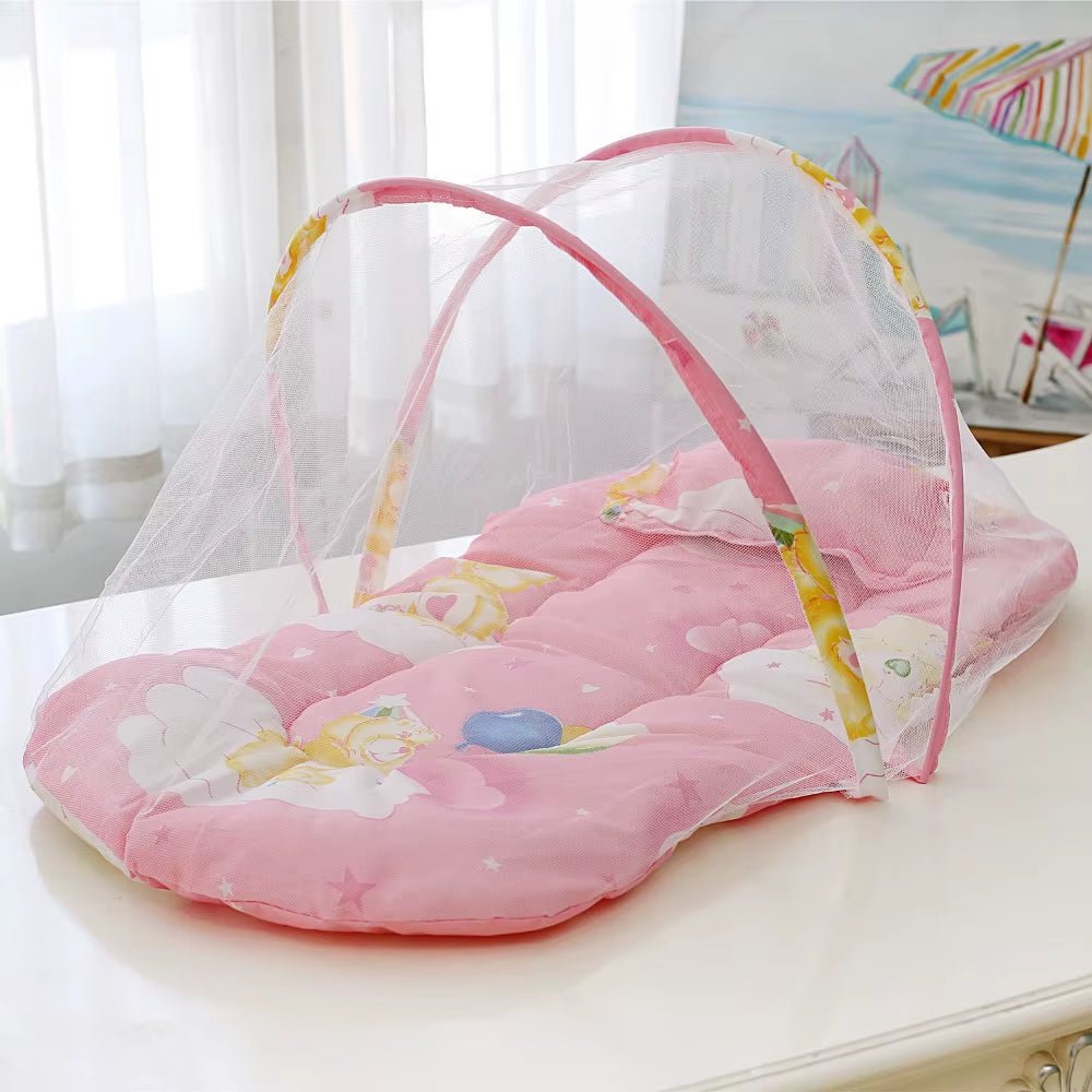 Baby Crib Mosquitoes Net Portable Foldable Infant Bed Household Anti - Mosquito Mesh Cover with Cushions Small Pillows - FLUFFI