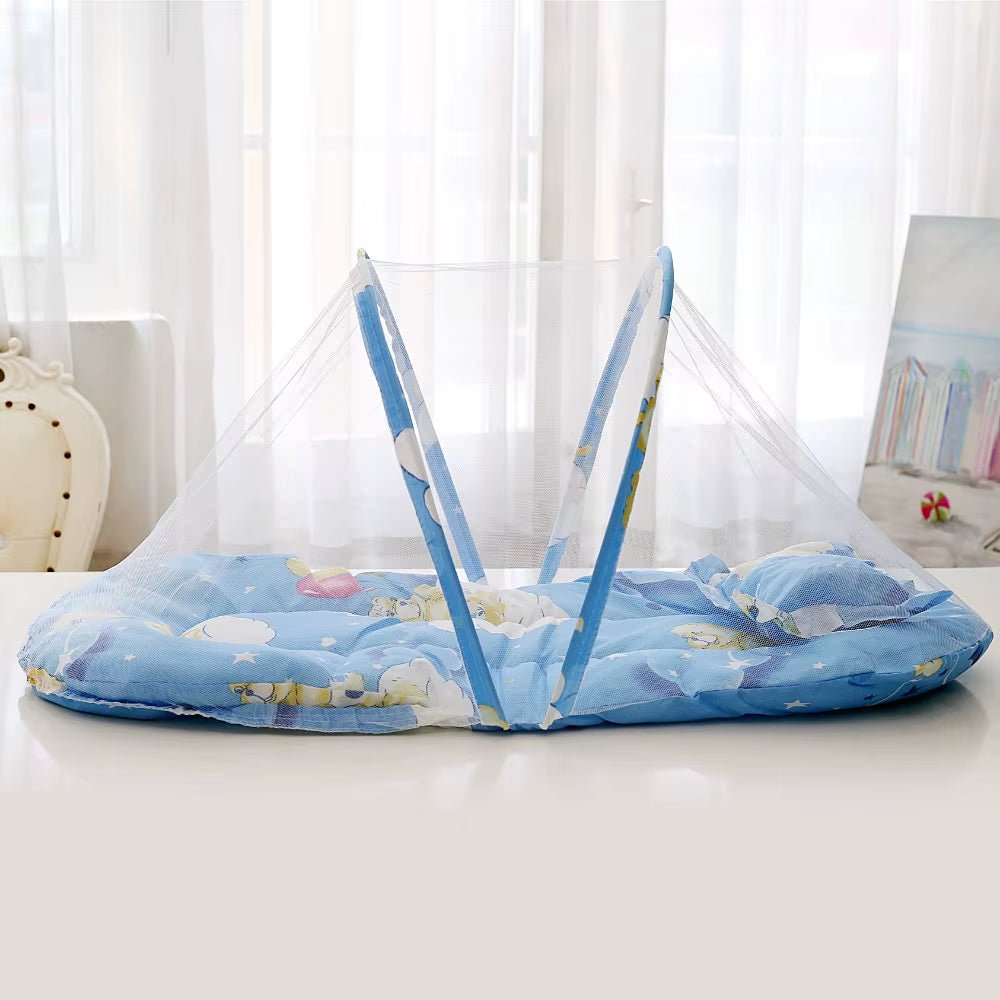 Baby Crib Mosquitoes Net Portable Foldable Infant Bed Household Anti - Mosquito Mesh Cover with Cushions Small Pillows - FLUFFI