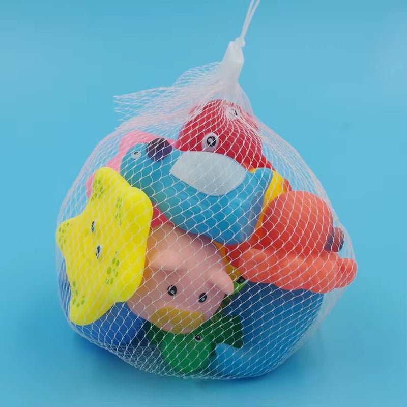 Baby Cute Animals Bath Toy Swimming Water Toys Soft Rubber Float Squeeze Sound Kids Wash Play Funny Gift - FLUFFI