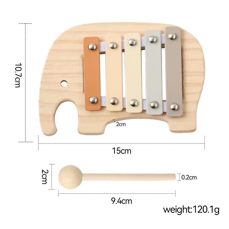 Baby Montessori Toy Cartoon Elephant Percussion Instrument Xylophone Toy Baby Early Sensory Educational Musical Instruments Gift - FLUFFI