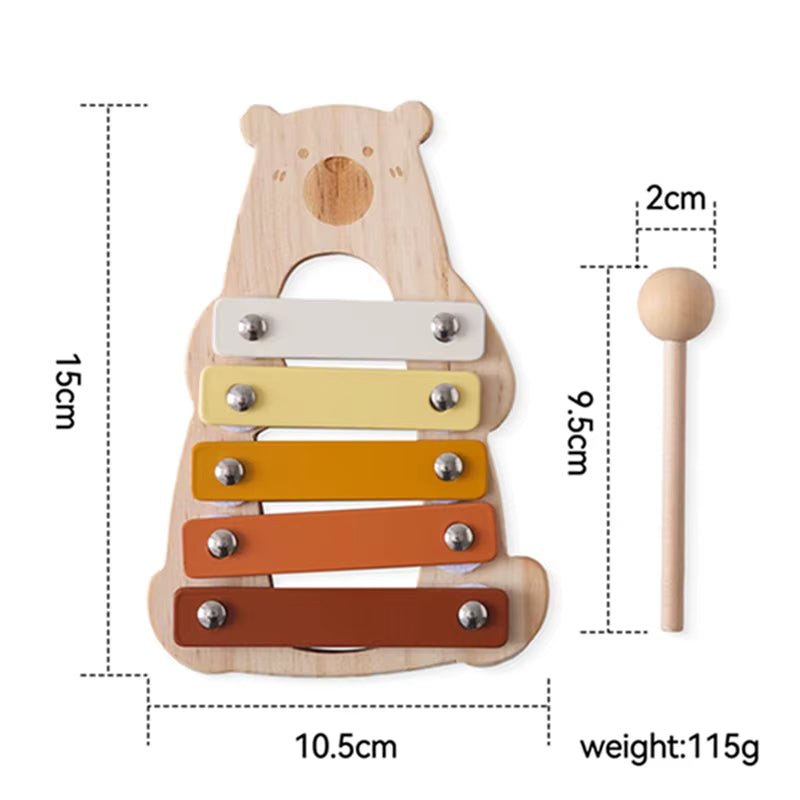 Baby Montessori Toy Cartoon Elephant Percussion Instrument Xylophone Toy Baby Early Sensory Educational Musical Instruments Gift - FLUFFI