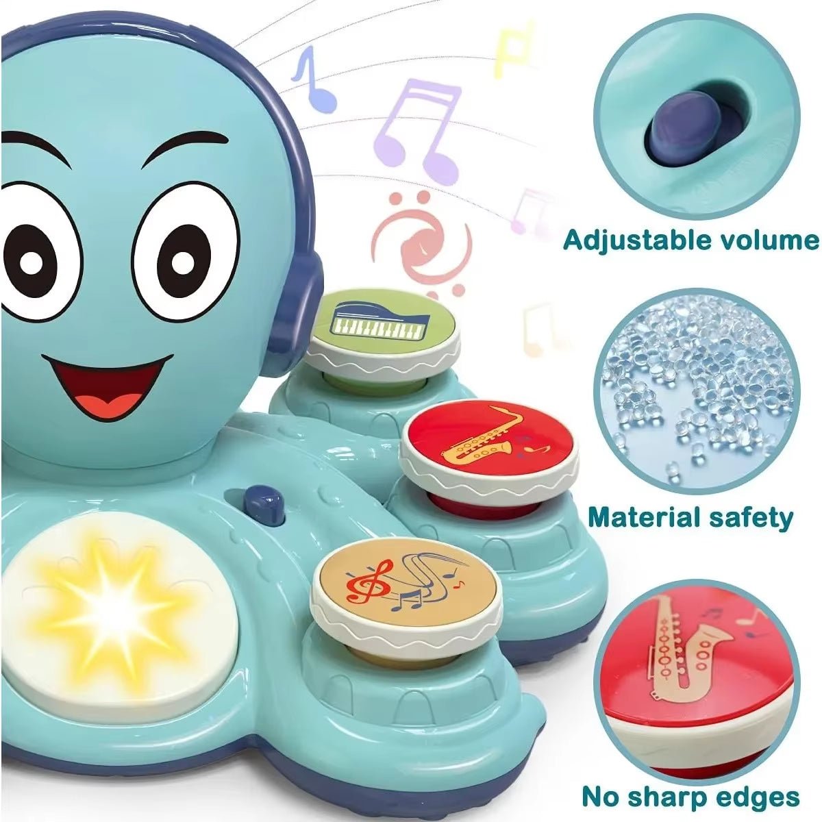 Baby Musical Toys Learning Toys for Toddlers Octopus Music Toys Preschooler Musical Educational Instruments - FLUFFI