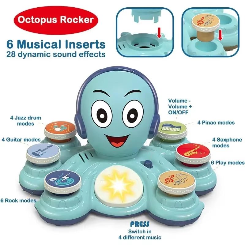 Baby Musical Toys Learning Toys for Toddlers Octopus Music Toys Preschooler Musical Educational Instruments - FLUFFI