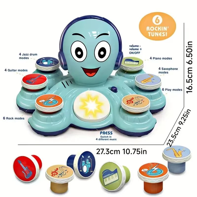 Baby Musical Toys Learning Toys for Toddlers Octopus Music Toys Preschooler Musical Educational Instruments - FLUFFI