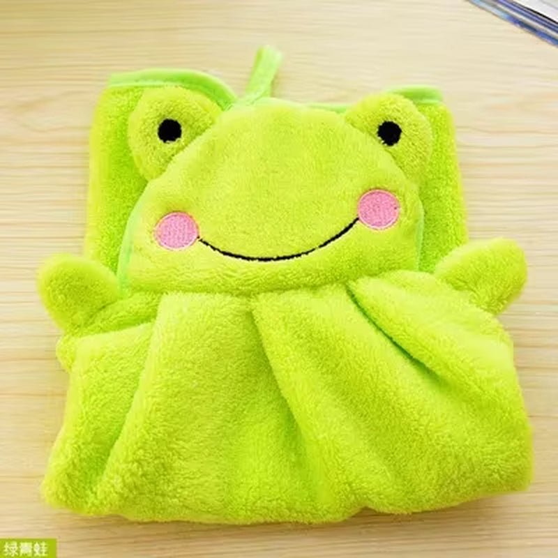 Baby Nursery Hand Towel Bath Towels Toddler Soft Plush Cartoon Animal Wipe Hanging Bathing Towel for Children Kitchen Towel - FLUFFI