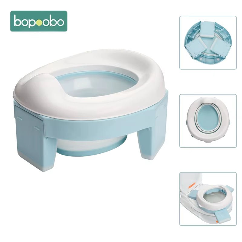 Baby Pot Portable Potty Training Seat for Toddler Kids Foldable Training Toilet for Travel with Travel Bag and Storage Bag - FLUFFI
