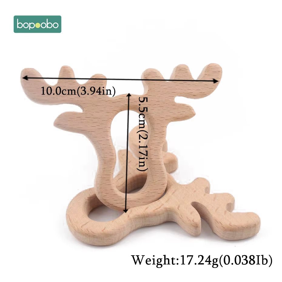 Baby Rattles Beech Wooden Animal Teether Bracelet Toys for Newborns Baby Montessori Gym Toys Wooden Peandant - FLUFFI
