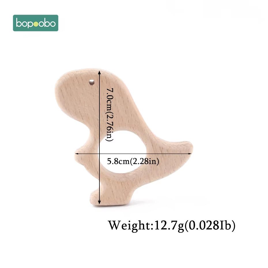 Baby Rattles Beech Wooden Animal Teether Bracelet Toys for Newborns Baby Montessori Gym Toys Wooden Peandant - FLUFFI
