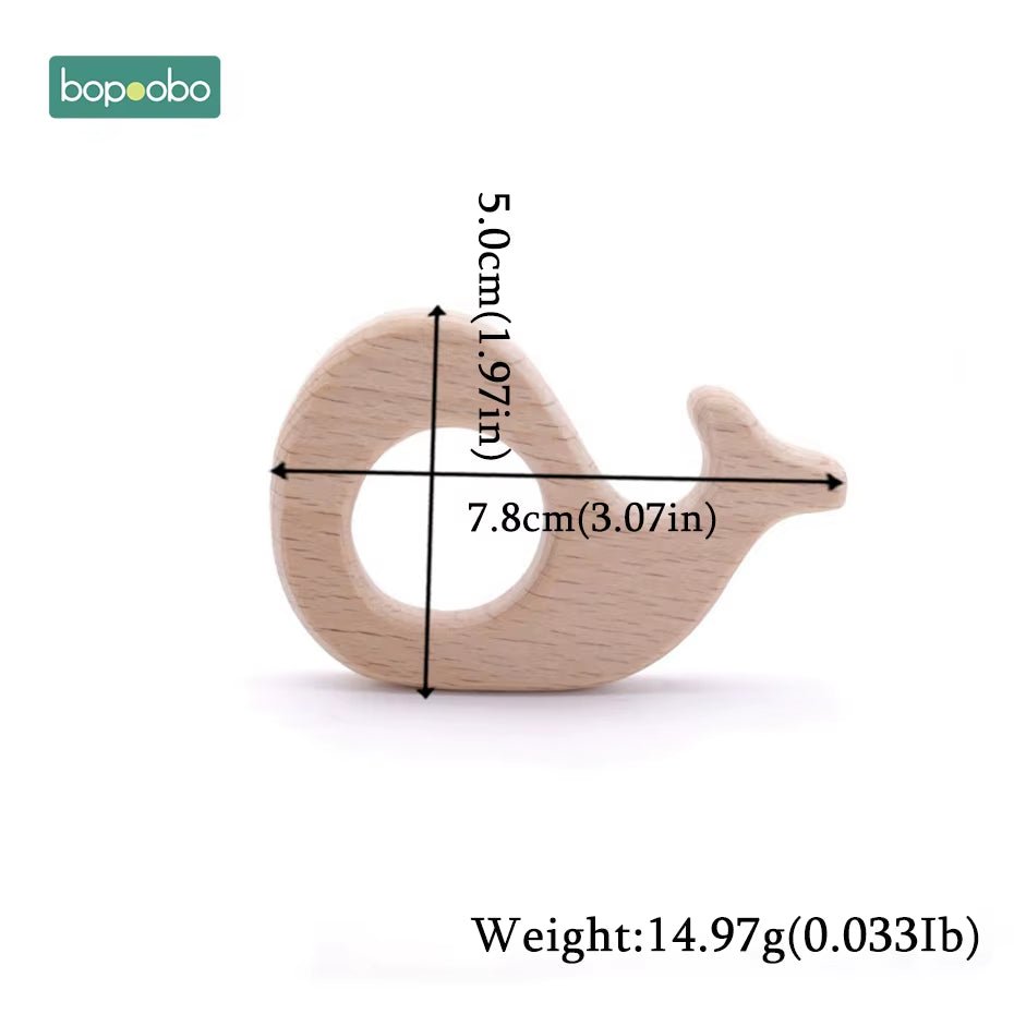 Baby Rattles Beech Wooden Animal Teether Bracelet Toys for Newborns Baby Montessori Gym Toys Wooden Peandant - FLUFFI