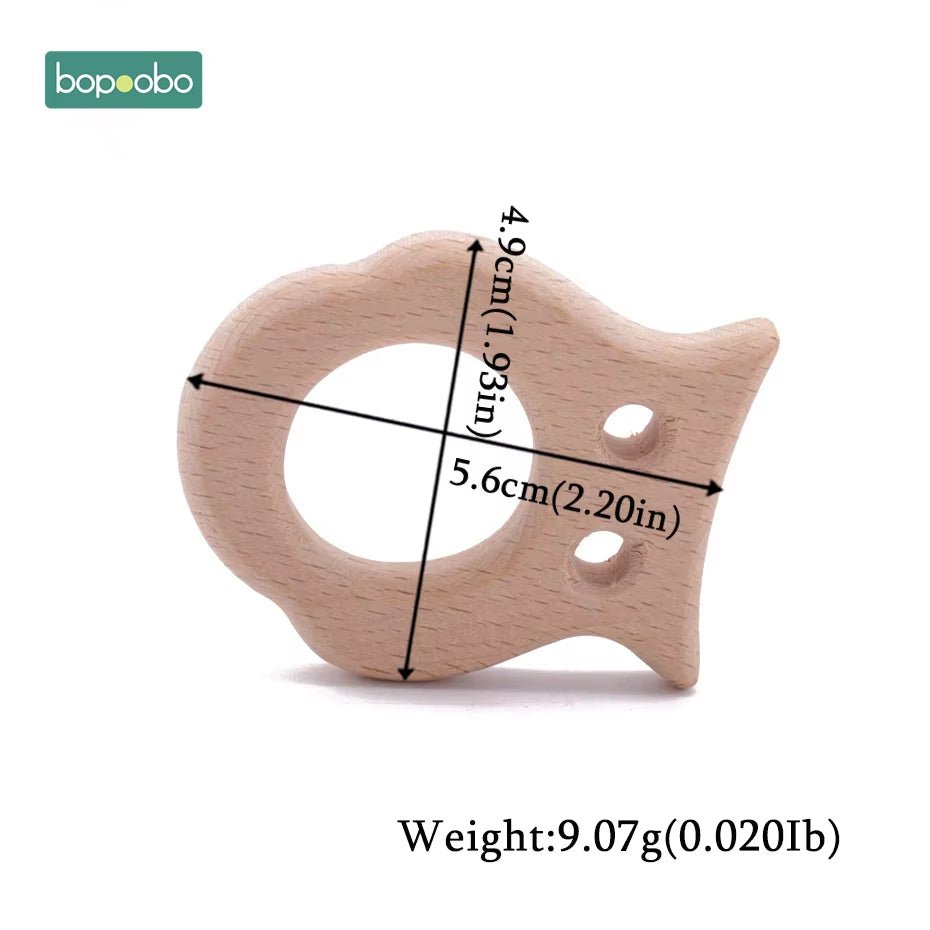 Baby Rattles Beech Wooden Animal Teether Bracelet Toys for Newborns Baby Montessori Gym Toys Wooden Peandant - FLUFFI