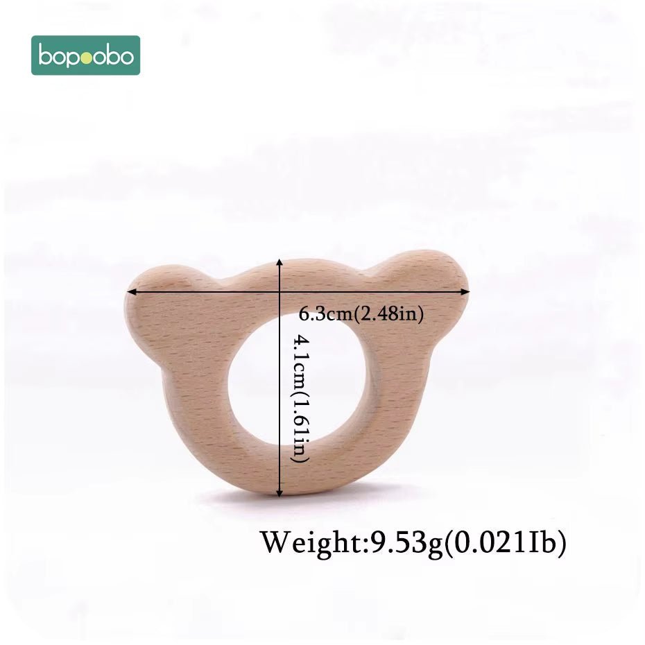 Baby Rattles Beech Wooden Animal Teether Bracelet Toys for Newborns Baby Montessori Gym Toys Wooden Peandant - FLUFFI