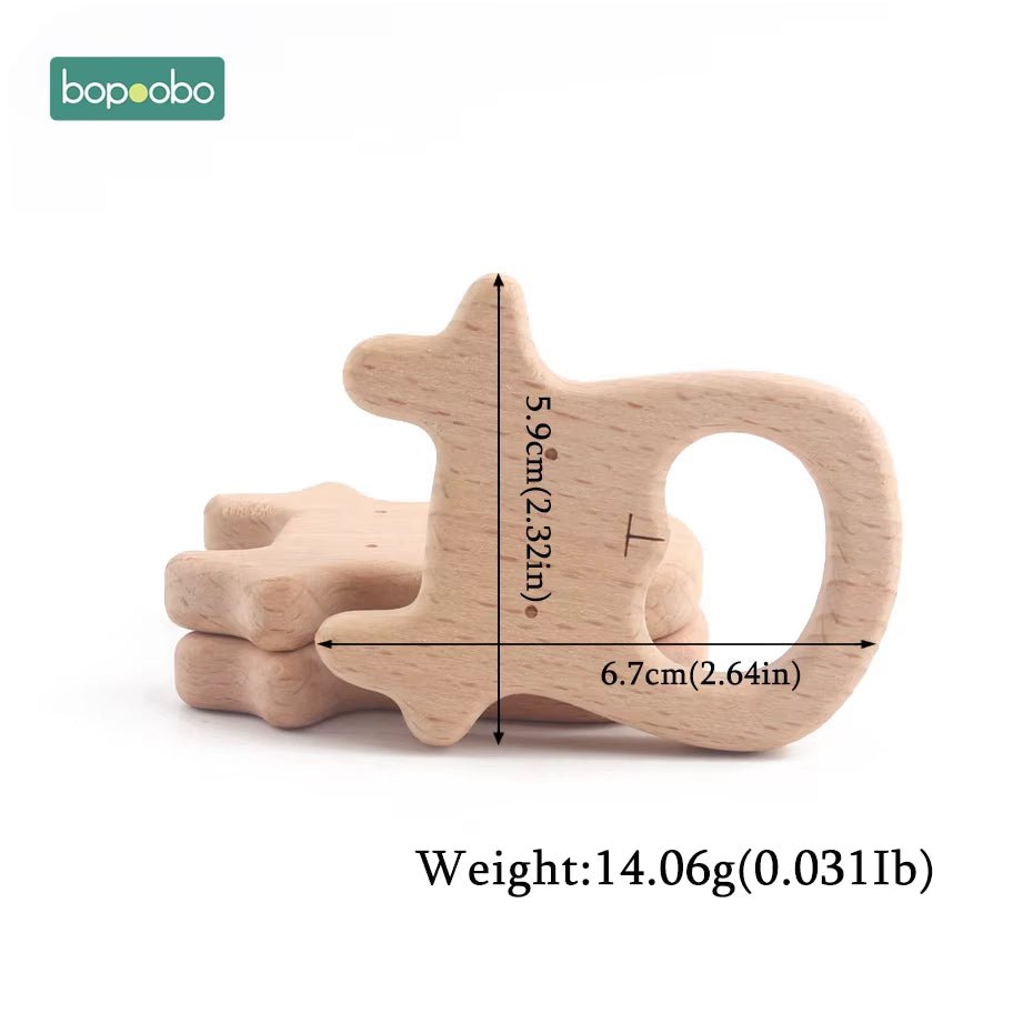 Baby Rattles Beech Wooden Animal Teether Bracelet Toys for Newborns Baby Montessori Gym Toys Wooden Peandant - FLUFFI