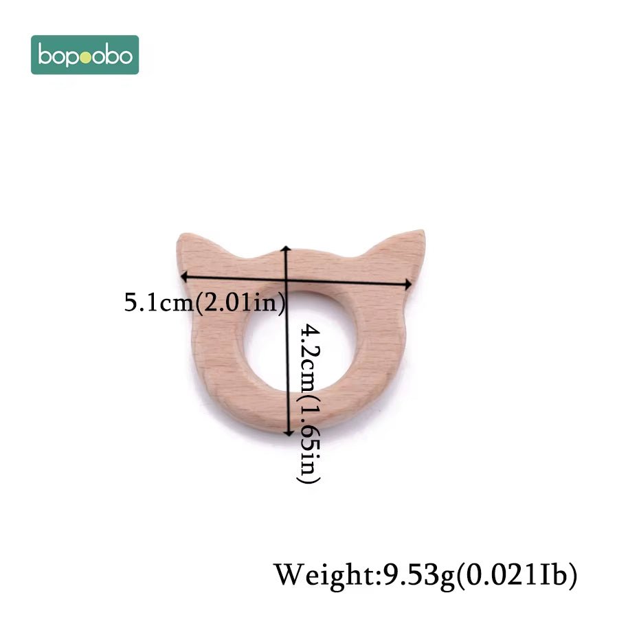 Baby Rattles Beech Wooden Animal Teether Bracelet Toys for Newborns Baby Montessori Gym Toys Wooden Peandant - FLUFFI