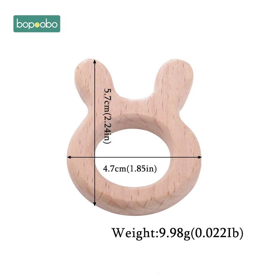 Baby Rattles Beech Wooden Animal Teether Bracelet Toys for Newborns Baby Montessori Gym Toys Wooden Peandant - FLUFFI