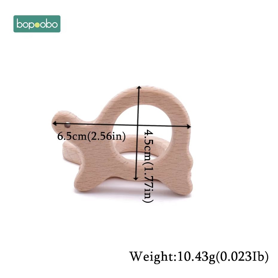 Baby Rattles Beech Wooden Animal Teether Bracelet Toys for Newborns Baby Montessori Gym Toys Wooden Peandant - FLUFFI