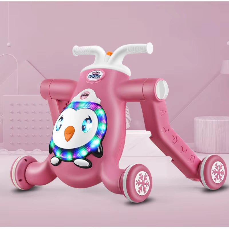 Baby Walker First Step 3 in 1 Sit - To - Stand Learning Walker Multifunctional Baby Push along Walker Kids Activity Center - FLUFFI