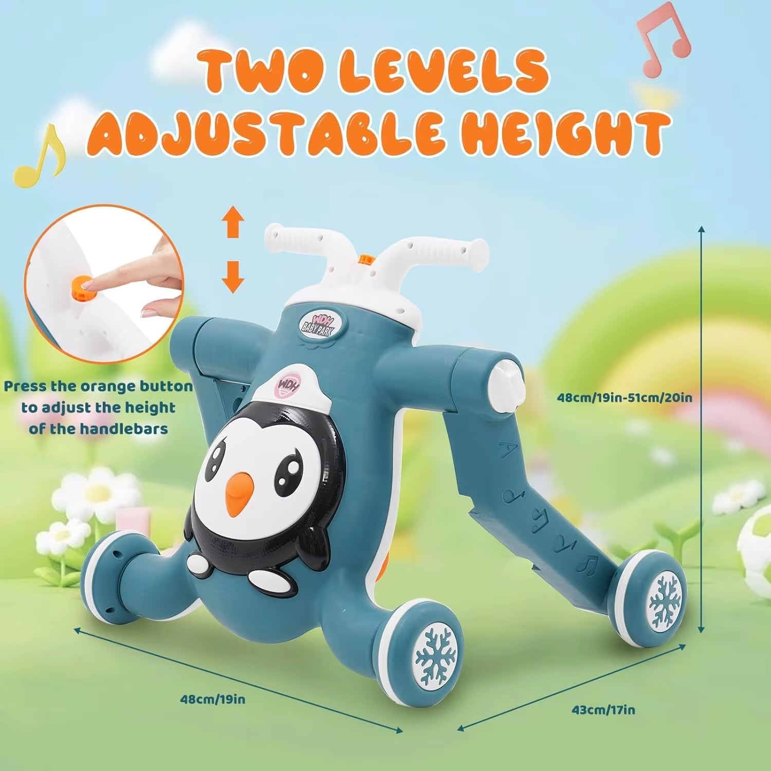Baby Walker First Step 3 in 1 Sit - To - Stand Learning Walker Multifunctional Baby Push along Walker Kids Activity Center - FLUFFI
