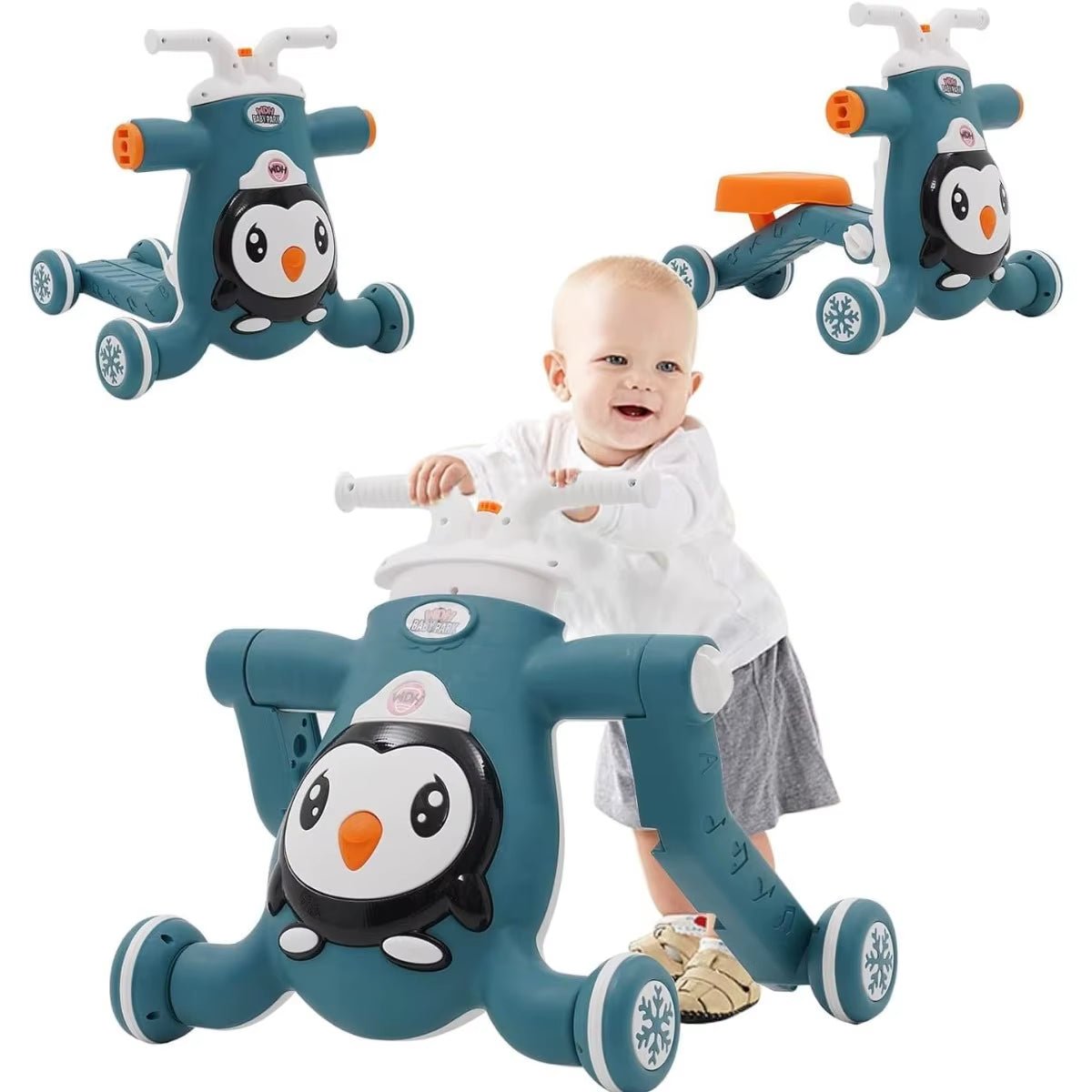 Baby Walker First Step 3 in 1 Sit - To - Stand Learning Walker Multifunctional Baby Push along Walker Kids Activity Center - FLUFFI