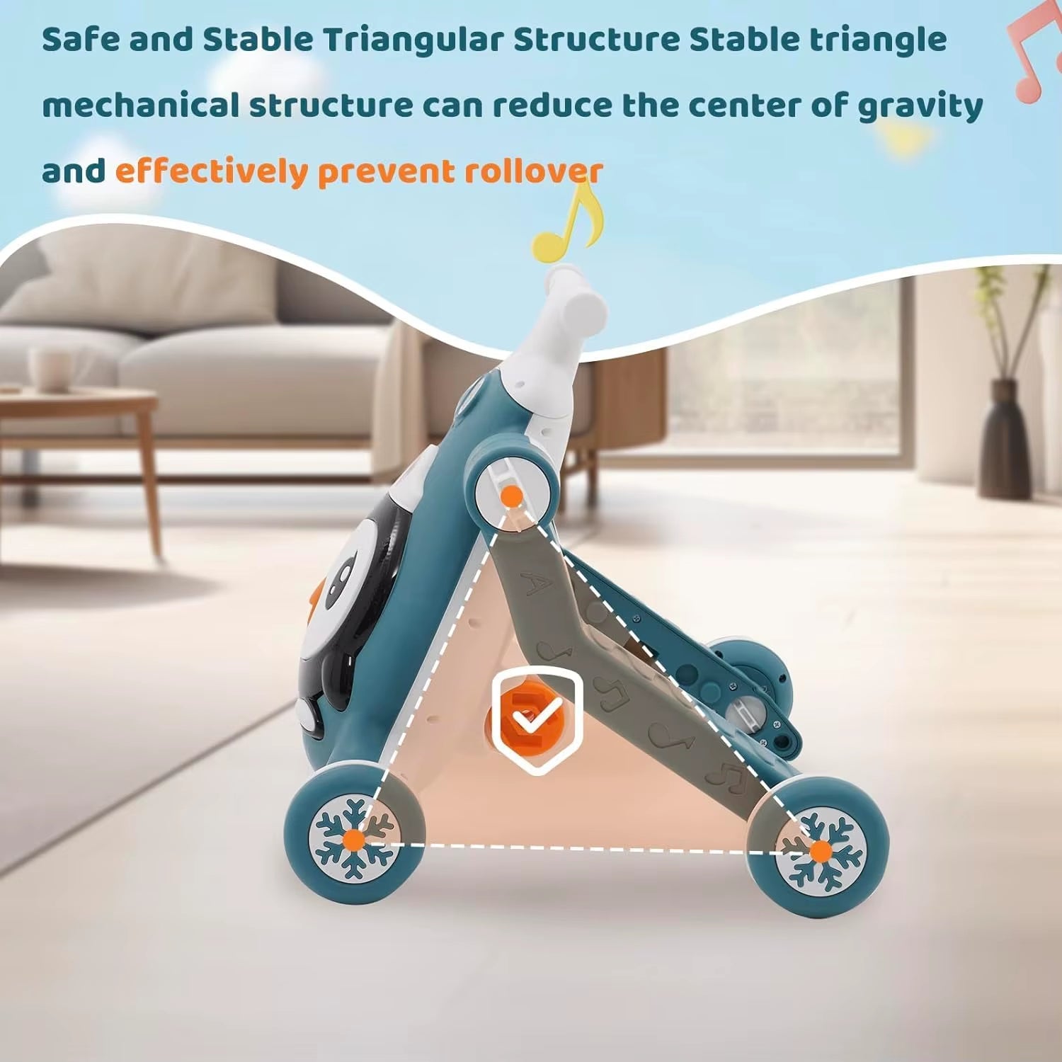 Baby Walker First Step 3 in 1 Sit - To - Stand Learning Walker Multifunctional Baby Push along Walker Kids Activity Center - FLUFFI