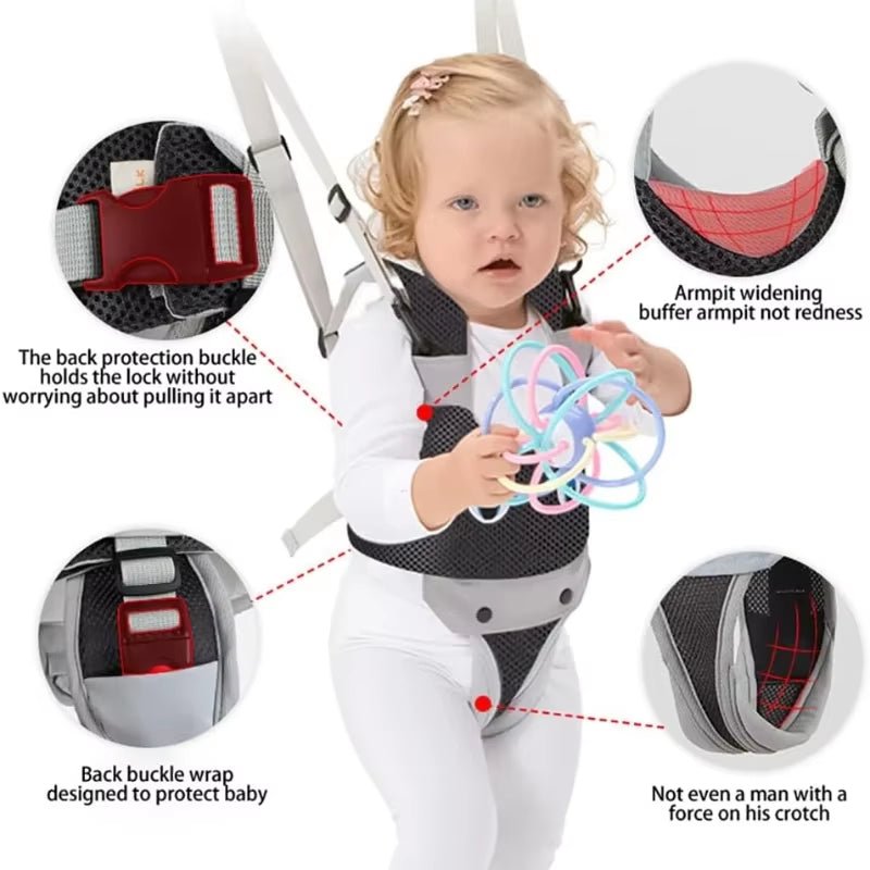 Baby Walking Harness Handheld Baby Walker Assistant Belt Adjustable Toddler Infant Walker Safety Harnesses Walking Learning Help - FLUFFI