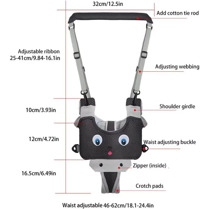Baby Walking Harness Handheld Baby Walker Assistant Belt Adjustable Toddler Infant Walker Safety Harnesses Walking Learning Help - FLUFFI