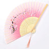 Bamboo Folding Fan Silk Chinese Style Fan Hand Women Black Fan Summer Female Dance Home Decoration Party Gift Home Ornament Fan - FLUFFI