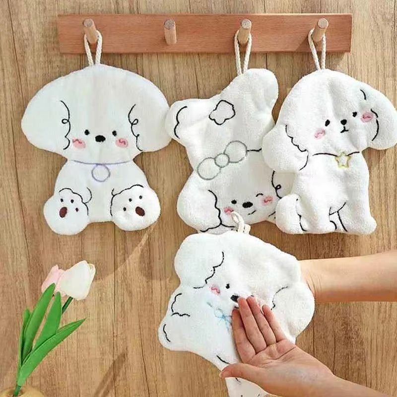 Bathroom Soft Double - Thickness Hand Towel Hanging Quick - Drying Absorbent Hand Towels Kawaii Flower Towel Kitchen Accession - FLUFFI